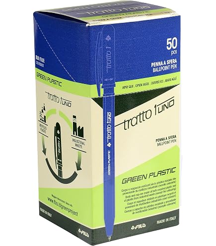 Tratto 93506 Kugelschreiber Box - 50 Stück, Schwarz, Mittlere Spitze 1,0 Mm