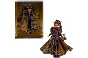 Monster High Doll, Clawdeen Wolf House of Wolf samlarobjekt med fuskpäls jacquardrock, lila blazerklänning, pantaboots och gy