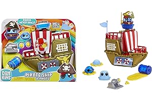MGA ENTERTAINMENT DohKins Pirate Ship Playset & Pirate - Dough Never Dries, No Gluten, Suitable for Collectors & Kids Ages 3+