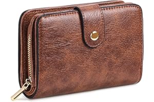 GAEKEAO Carteras de Mujer Monedero Mujer Piel, Bloqueo RFID Billetera,con 9 Ranuras para Tarjetas