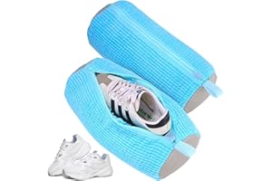 Bixury Bolsa Lavadora Zapatillas, 2 Piezas Bolsa Para Lavar Zapatillas en Lavadora, Bolsas Para Lavar Zapatos Protege los Zapatos e los Daños, con pelusa de limpieza a 360° (Azul)