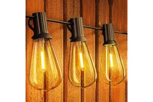 Yuucio Catena Luminosa Esterno LED, 18M Luci da Esterno Giardino, ST38 30+1 Plastica Lampadine, Impermeabile Lucine da Esterno Catene Luminose Esterni per Terrazzo Patio Interno-Bianco Caldo 2700K