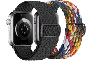 HalfYue Pasek kompatybilny z Apple Watch 38 mm, 40 mm, 41 mm, 42 mm, 44 mm, 45 mm, 49 mm, regulowany, nylonowy pasek