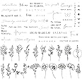 DIVAWOO Realistic Temporary Tattoos - 60 Sheets Tiny Fake, 40 Pcs Inspirational Words, 20 Pcs Wild Flower Floral Bouquet Stickers for Adult Women Face Body Hand