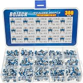 BOJACK 15 Values 300pcs 100 Ohm- 2M Ohm Variable Resistor 6mm Potentiometer Assortment Kit Packed in a clear plastic box