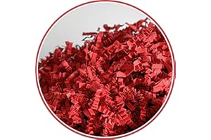 ARKANSIA - 500g Geschreddertes Kraftpapier zum Füllen von Geschenkboxen und Präsentkörben – Verpackungsfransen, Füllmaterial, Schutz, Dekoration, Hochzeit, Party (Johannisbeere, 500g)