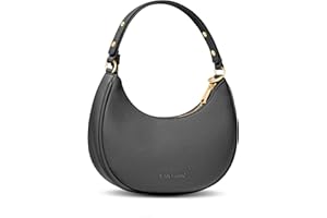 VANTAMO Borsa a mezzaluna da donna - Borsa a mezzaluna in ecopelle con antifurto RFID e tracolla regolabile - Borsa a luna con cerniere dorate e clip anti-borseggio - Borsa a forma di luna per tutti i giorni