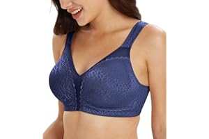 Lemorosy Damen Große Größen Komfort Vollschalen Ungepolstert Ohne Bügel Starker Halt Klassischer BH