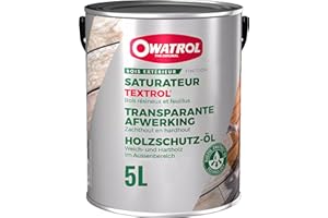 OWATROL – TEXTROL – 5 L – Eiche hell – Holzsättiger für den Außenbereich auf natürlicher Pflanzenölbasis für Holzhäuser, Zäune, Gartenhäuser, Holzfassaden, Holz im Außenbereich