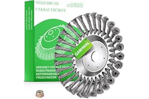 GARHWAL Wildkrautbürste für Motorsensen, Freischneider & Rasentrimmer - Kegelbürste 200 mm x 25,4 mm | Unkraut & Moos einfach beseitigen | Gartenpflege & Reinigungsbürste