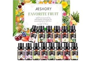Aeshory 14 x 5ml Zestaw owocowych olejków eterycznych do dyfuzora, naturalny olejek zapachowy do aromaterapii Zestaw upominkowy z olejkiem aromatycznym do mydła, świec, kosmetyków