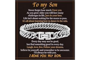 LAXPICOL Dad/Son Cuban Chain Bracelet Gifts For Him,Stainless Steel Bracelet Mens Chain Bracelets Chrismas Birthday Gifts For To My Son/Dad