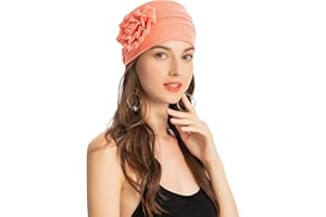 ZLYC Bonnet turban pour femme avec fleur chimio bandeau élastique