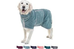 Lucky Paws® Hundebademantel - doppellagiger Bademantel Hund - trocken in Minuten, absorbierendes Hundehandtuch & weicher Hunde Bademantel in 1 - Luxus Hundehandtuch Bademantel (M, Petrolblau)