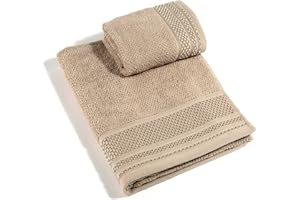 Caleffi – Juego de Toallas Baño 100% Algodón – Set 2 Piezas: 1 Toalla Lavabo 50x100 cm + 1 Toalla Invitado 40x60 cm – Suaves, Absorbentes y Lavables - Toallas Baño Completo - Ducha