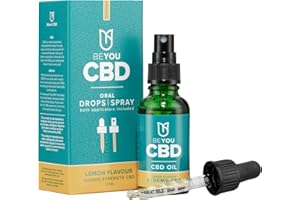 BeYou CBD Oil - 4800mg CBD Drops & Spray - High Strength CBD - MCT Oil - Lab Tested, No THC - Lemon Flavour - 30ml - Soothes Stress, Anxiety, Sleep, Aches & Pains