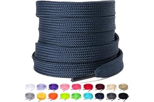 Olukssck 2 Paia Lacci Piatti Lacci Durevole di Ricambio di 10mm di qualità per Scarpe da Sportive, Scarpe da Città, Adulti, Bambini