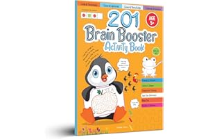 201 Brain Booster Activity Book - Fun Activities and Exercises For Children | Tracing & Pattern, Colors & Shapes, Maze | Ages 5 and up | 1.5 hours of fun time