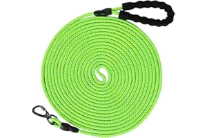 Aystkniet Smycz holownicza dla psów, 1,5 m / 3 m / 4,5 m / 6 m / 9 m / 15 m Nylonowa smycz dla psa, smycz treningowa z blokowanym paskiem na rękę i obrotowym karabińczykiem dla małych, średnich i dużych psów