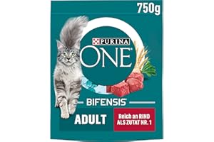 PURINA ONE BIFENSIS Karma dla kotów dla dorosłych, sucha, bogata w wołowinę, 6 sztuk (6 x 750 g)