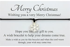 Lucor Merry Christmas Gifts,Christmas Stocking Fillers Gifts,Secret Santa Gifts,Christmas Snowflake Wish String Bracelet,Christmas Collection