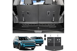 JOULARISE Cargo Mat with Backrest Mats for 2024 2025 2026 Hyundai Santa Fe Car Mat Accessories, All Weather TPE Protector Cargo Liner Trunk Mat(Cargo Mat with Backrest Mats)