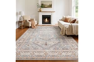 Vasip Alfombra Salon Antideslizante Alfombras Lavables en Lavadora Tapetes para Sala Habitacion Dormitorio Comedor Flor Vintage Tapete Pelo Corto Tapete Quarto