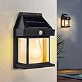 GIGALUMI Solar Wall Lights Outdoor | Motion Sensor Waterproof LED 3 Modes Sconce Solar Lamp | Auto-Charging Exterior Security