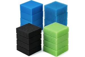 SXCCNW 16 st akvarium filtersvamp kompatibel med Juwel Bioflow M | Svampar fina svampar grov nitrat aktivt kol svampar svampfilter akvarium tillbehör för Juwel filtermedia M