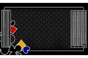 MTJ® Tapis de belote Prestige OC Tramé 100 x 60 cm - Jersey néoprène - Fabriqué en France (Noir)