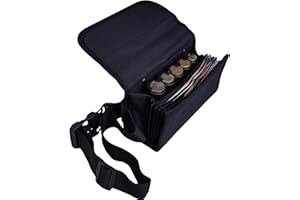 CLAIRE-FONCET Sacoche Banane pour Serveurs, Serveuses, Commerçants, Forains en Toile Tissu Polyester, avec Monnayeur Distributeur 5 Pièces d'Euros, 1 Poche Zip intérieure, Fermeture par Aimants.