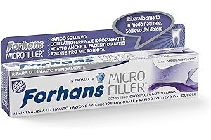 Forhans, Dentifricio Micro Filler, Dentifricio Remineralizzante e Protezione della Dentina, Rinforza e Ripara Smalto dei Denti, Senza Parabeni e Fluoro - 75 ml