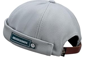 CLAPE Respirant Bonnet Docker sans Visière Street décontracté Brimless Chapeau Hommes Bonnet Docker Bord Roulé rétro Travailleur Marin Casquette