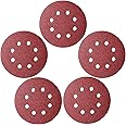 50 Pcs 125mm Sanding Discs Pads, Premium 8 Hole 120 Grit Hook and Loop Sandpaper Sheet for Random Orbital Sander.