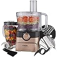 Cooks Professional Food Processor 1000W | Multifunctional Kitchen Chopper & Blender for Chopping Slicing Grating Kneading Blending | 2L Mixing Bowl & 1.8L Blender Jug | Black & Rose Gold…