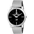 TIMEWEAR Analog Slim Two Hands Black Dial Stainless Steel Chain Watch for Men