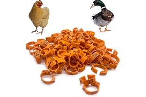 DHER Fascia anelli per gambe Anelli per Pollo Anello di Piccione di Plastica 100pezzi con anello digitale per l'identificazione del piccione 1-100, anello per il piede regolabile 18-22 mm (Arancione)