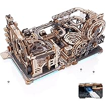 ROKR Kugelbahn Night City 3D Holz Puzzle Erwachsene Modellbau Holz Spielzeug Jugend Erwachsene (LGA01