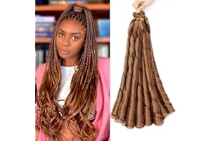 CAZSYSDD French Curly Braiding Hair for Box Braids 22 inch Loose Wave Braiding Hair Pre Stretched Bouncy Braiding Hair Crochet Spiral Curl Hair Extensions dla kobiet (30 #, 22 cale (opakowanie 6))