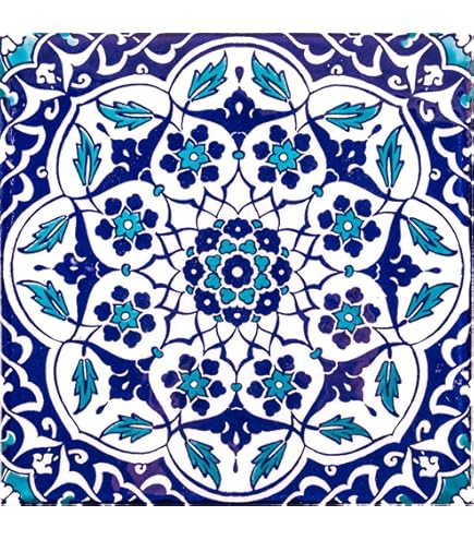 16 Mattonelle Tunisine Miste 15x15 Cm - Ceramica Smaltata Stile Mediterraneo