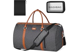 TIBES 3 x Reise-Kleiderbeutel mit umwandelbarem Kulturbeutel, Weekendtasche, große Reisetasche für Damen und Herren, 2-in-1 zum Aufhängen, Schwarzer Punkt (Schwarzer Punkt)