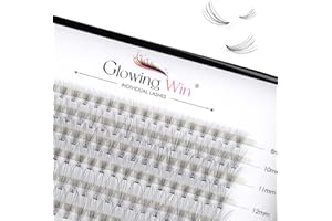 Glowing Win Pestañas Postizas Naturales 0.07D 10D Individual Cluster Lashes 8-14mm Extensiones de Pestañas pelo a pelo 120PCS DIY False Lashes