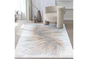 the carpet Mila - Nowoczesny dywan z krótkim runem, salon, sypialnia, elegancki połysk, włókna połyskujące, efekt wysokiego i niskiego runa, obramowanie, Szary Abstrakcyjny, 160 x 230 cm