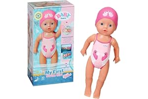 ZAPF CREATION Baby Born My First Swim Girl - 30 cm Puppe - Wasserfeste Aufzieh-Badepuppe - Funktioniert ohne Batterien - Geeignet für Kinder ab 1 Jahr