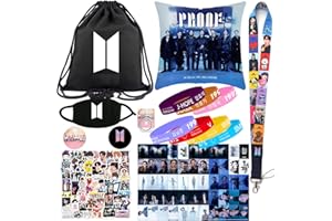 GUNBAK BTS - Juego de regalos para fans de BTS, incluye funda para fotos, caras, cinta para la cara, rojo, M