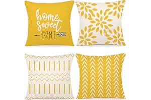 YCOLL Kissenbezüge 4er Set Kissenbezüge leinen Kissenbezug Dekokissen Kissenbezüge für Sofa Gartenbett Couch Kissen 50x50cm （4er Set）