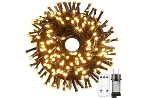 Tacobey Guirlande Lumineuse Sapin de Noël, 20m 200 LED Blanc Chaud Guirlande Electrique Sapin avec Télécommande, Minuterie, 8 Modes, Etanche, Decoration Noel Exterieur et Interieur