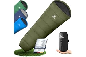 ‎NORDBÄR NORDBÄR® Schlafsack 3 Jahreszeiten & Sommer Ultraleicht [750g/1500g] | Camping Mumienschlafsack | kleines Packmaß [100GSM/300GMS] | Outdoor Reise Hüttenschlafsack| Sommerschlafsack