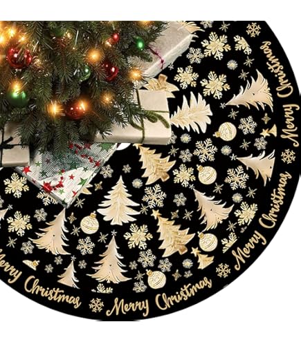 Kerstboomdeken, kerstboomdeken, rond, kerstboomrok, sneeuwvlokken, ster, boomrok voor thuis, kerstfeest, kerstboomdecoratie, 90 cm, rood