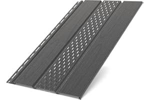 Bryza Kunststoffpaneele Anthrazit RAL7021 ab 1,50m Wandpaneele Deckenpaneele Innen und Außen Unterdachpaneele Dachkasten Wandverkleidung Holzoptik (Paneele perforiert 1,50x0,305m)